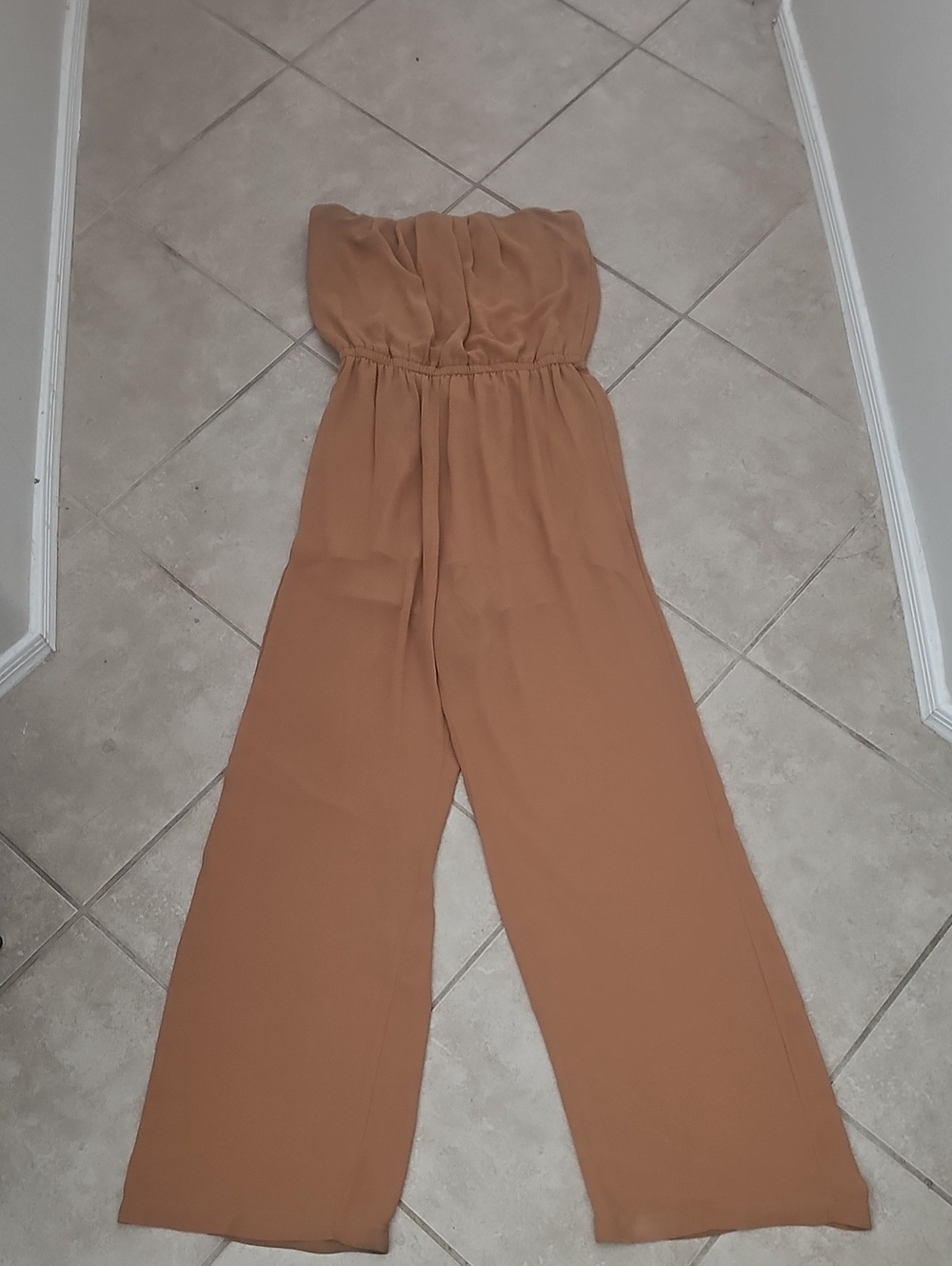 IRIS Strapless Wide-Leg Jumpsuit Mustard Yellow